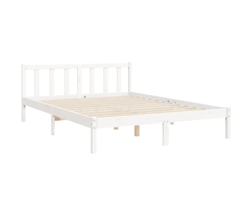 Estructura de cama sin colchón madera de pino blanca 140x190 cm