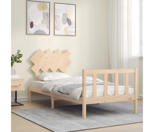 Estructura de cama sin colchón madera maciza de pino 90x200 cm