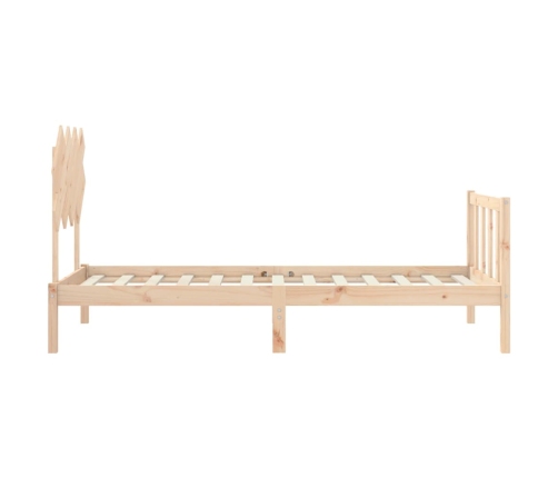 Estructura de cama sin colchón madera maciza de pino 90x200 cm