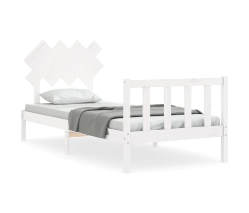 Estructura de cama sin colchón madera de pino blanca 90x200 cm