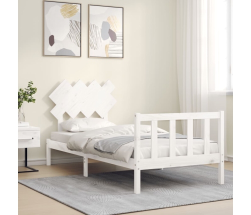 Estructura de cama sin colchón madera de pino blanca 90x200 cm