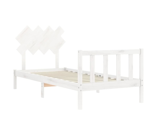 Estructura de cama sin colchón madera de pino blanca 90x200 cm