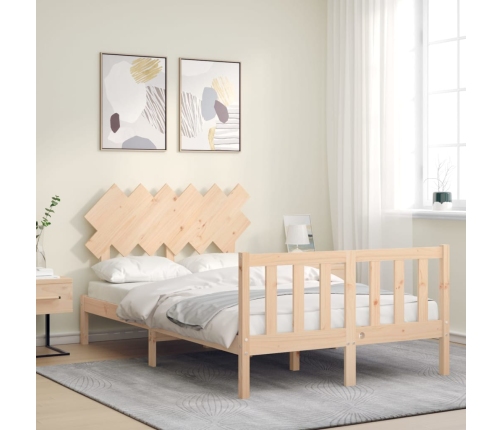 Estructura de cama sin colchón madera de pino maciza 120x200 cm