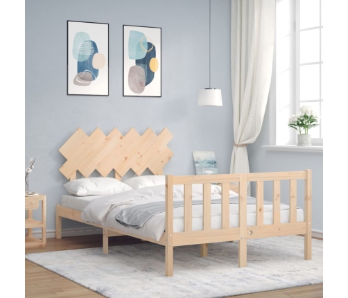 Estructura de cama sin colchón madera de pino maciza 120x200 cm
