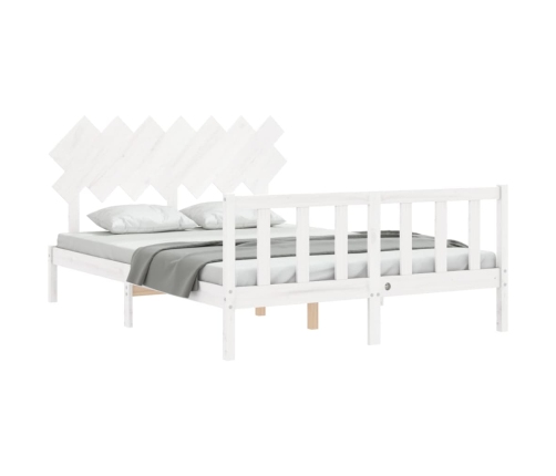 Estructura de cama sin colchón madera de pino blanca 140x200 cm