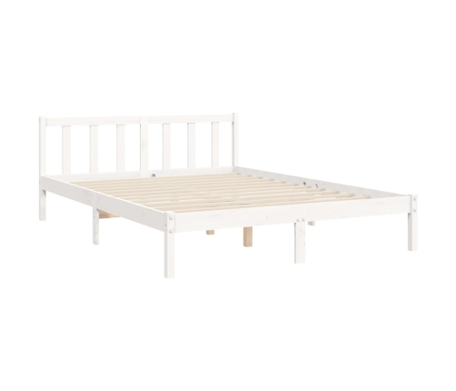 Estructura de cama sin colchón madera de pino blanca 140x200 cm