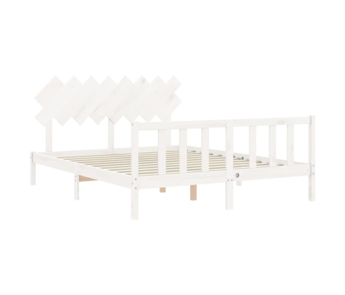 Estructura de cama sin colchón madera maciza de pino 160x200 cm