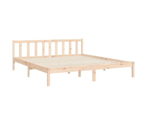 Estructura de cama de matrimonio con cabecero madera maciza