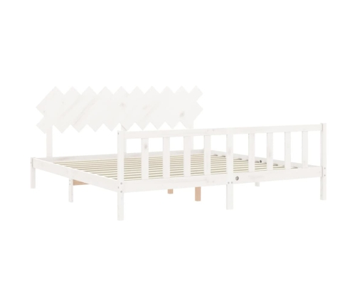 Estructura de cama sin colchón madera maciza blanca 200x200 cm