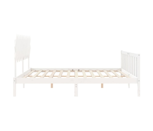 Estructura de cama sin colchón madera maciza blanca 200x200 cm