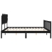 Estructura de cama con cabecero madera maciza negro 200x200 cm