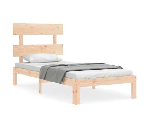 Estructura de cama con cabecero madera maciza