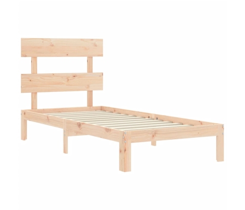 Estructura de cama con cabecero madera maciza