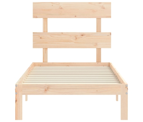 Estructura de cama con cabecero madera maciza