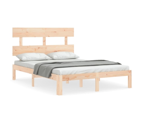 Estructura de cama sin colchón madera maciza de pino 140x190 cm