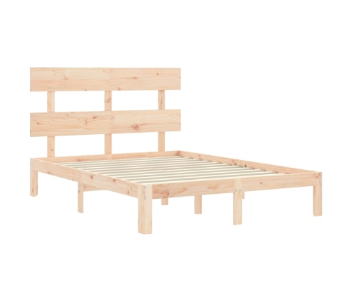 Estructura de cama sin colchón madera maciza de pino 140x190 cm