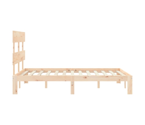 Estructura de cama sin colchón madera maciza de pino 140x190 cm