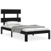 vidaXL Estructura de cama con cabecero madera maciza negro 100x200 cm