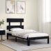 vidaXL Estructura de cama con cabecero madera maciza negro 100x200 cm