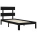 vidaXL Estructura de cama con cabecero madera maciza negro 100x200 cm