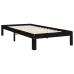 vidaXL Estructura de cama con cabecero madera maciza negro 100x200 cm