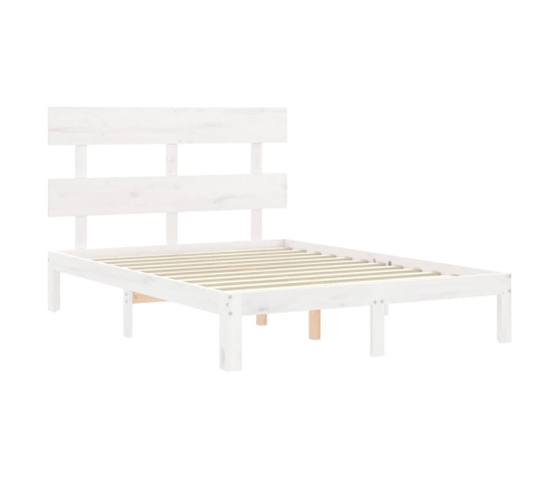 Estructura de cama sin colchón madera de pino blanca 120x200 cm