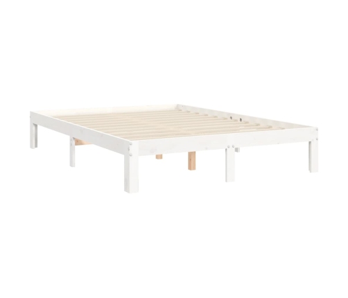 Estructura de cama sin colchón madera de pino blanca 140x200 cm