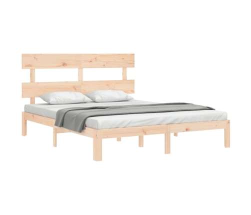 Estructura de cama sin colchón madera maciza de pino 160x200 cm