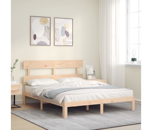 Estructura de cama sin colchón madera maciza de pino 160x200 cm