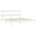 Estructura cama de matrimonio con cabecero madera maciza blanco