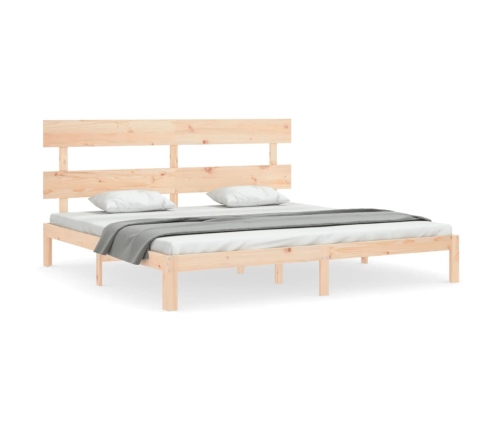 Estructura de cama sin colchón madera maciza de pino 200x200 cm