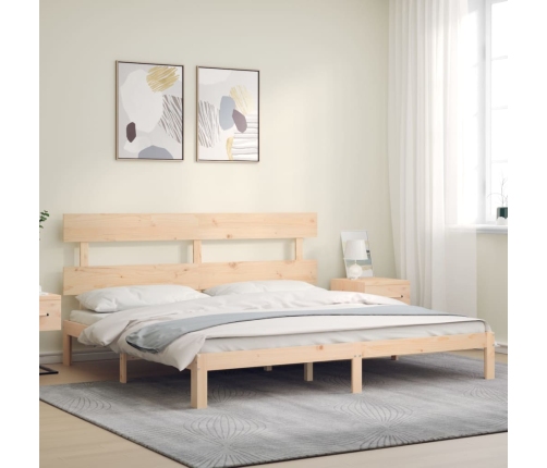 Estructura de cama sin colchón madera maciza de pino 200x200 cm