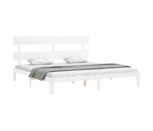 Estructura de cama sin colchón madera maciza blanca 200x200 cm