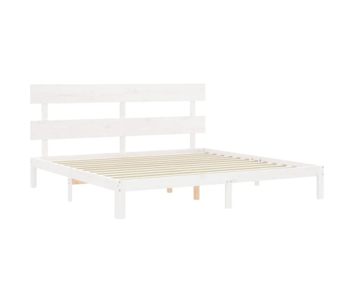 Estructura de cama sin colchón madera maciza blanca 200x200 cm