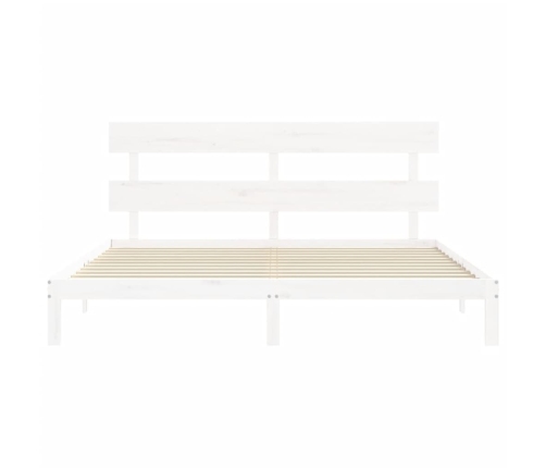 Estructura de cama sin colchón madera maciza blanca 200x200 cm