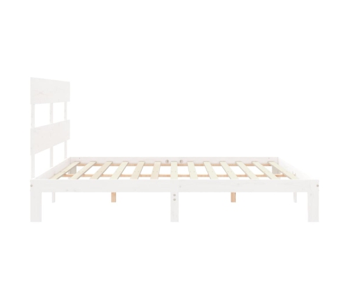 Estructura de cama sin colchón madera maciza blanca 200x200 cm