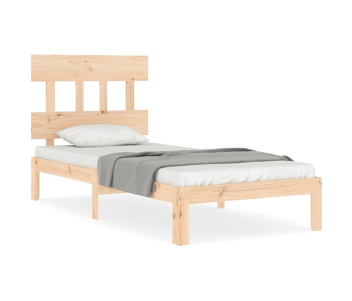 Estructura de cama con cabecero madera maciza