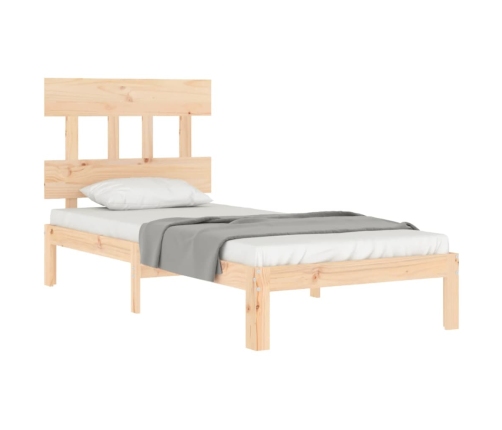 Estructura de cama con cabecero madera maciza