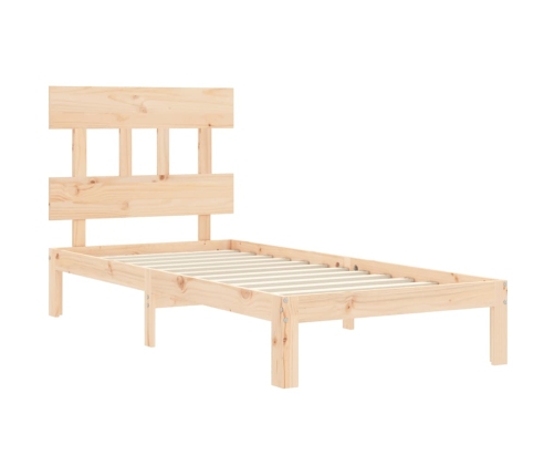 Estructura de cama con cabecero madera maciza