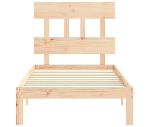 Estructura de cama con cabecero madera maciza