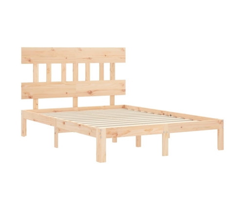 Estructura de cama sin colchón madera maciza de pino 140x190 cm