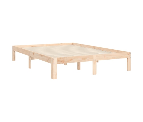 Estructura de cama sin colchón madera maciza de pino 140x190 cm