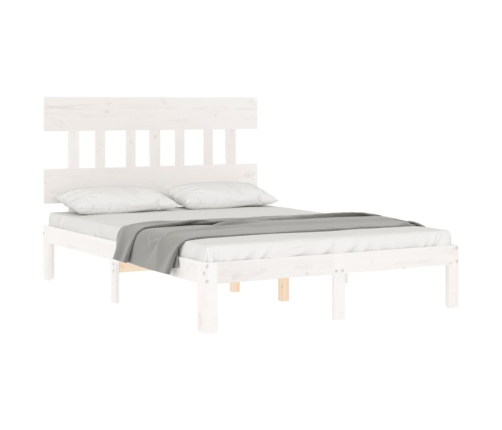 Estructura de cama sin colchón madera de pino blanca 140x190 cm