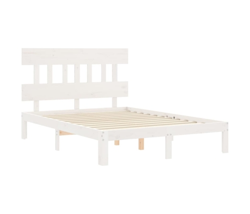 Estructura de cama sin colchón madera de pino blanca 140x190 cm