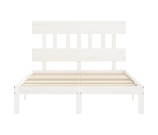 Estructura de cama sin colchón madera de pino blanca 140x190 cm