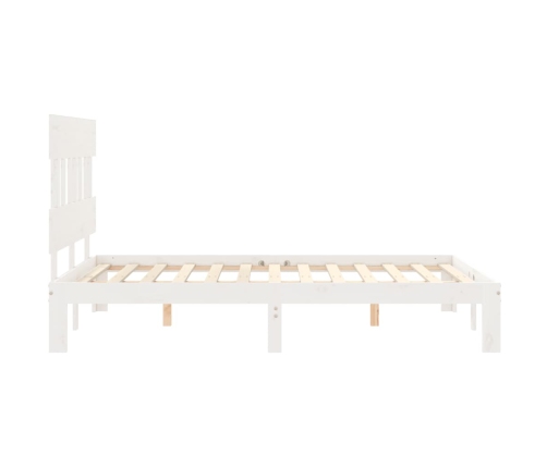 Estructura de cama sin colchón madera de pino blanca 140x190 cm