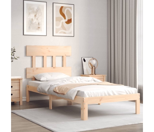 Estructura de cama sin colchón madera maciza de pino 90x200 cm