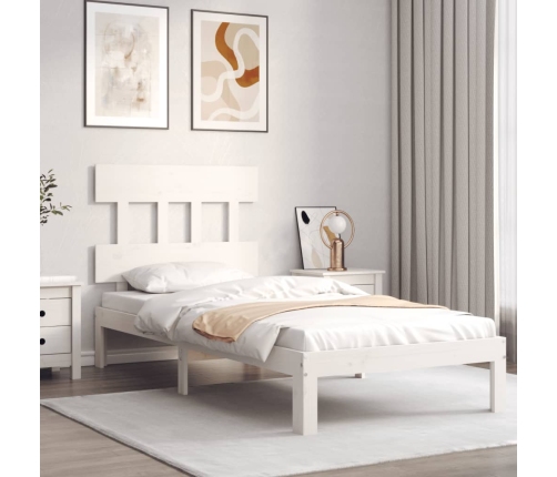 Estructura de cama sin colchón madera de pino blanca 90x200 cm