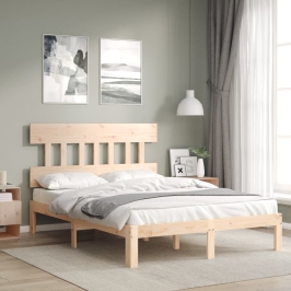 Estructura de cama sin colchón madera de pino maciza 120x200 cm