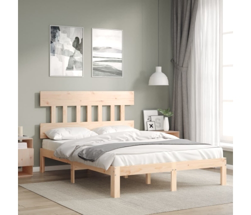 Estructura de cama sin colchón madera de pino maciza 120x200 cm